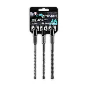 купить Набор буров по бетону SDS-plus METALLICA Optima 5, 6, 8 х 160/100 мм, 3 шт на клипсе