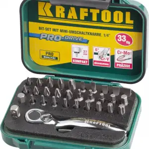 купить KRAFTOOL 33 шт, набор бит с мини-трещоткой (26157-H33)
