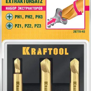 купить KRAFTOOL 3 шт, набор экстракторов поврежденного крепежа (26770-H3)