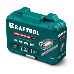 купить KRAFTOOL STUD DRIVER, 4 шт, М6, М8, М10, М12, набор ударных шпильковертов (26199)