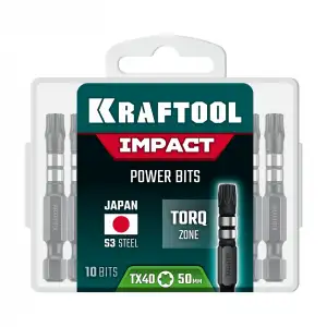 купить KRAFTOOL Impact TX 40, 50 мм, 10 шт, ударные биты (26195-40-50-S10)