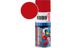 купить Грунт-эмаль для пластика красная (RAL 3020) 520 мл. KUDO