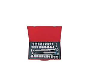 купить Набор двенадцатигранных торцевых головок с принадлежностями 1/2", 10-32мм, 43шт KING TONY 4045CR