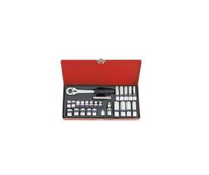 купить Набор двенадцатигранных торцевых головок с принадлежностями 3/8', 1/4'-13/16', 26шт KING TONY 3027SR