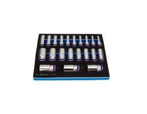 купить Набор глубоких торцевых головок (21 шт; 8-36 мм; 1/2"; 12-гранные) KING TONY 9-4221MRV