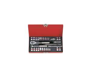 купить Набор шестигранных торцевых головок с принадлежностями 1/4", 4-12мм, 5/32"-1/2", 30шт KING TONY 2530CR