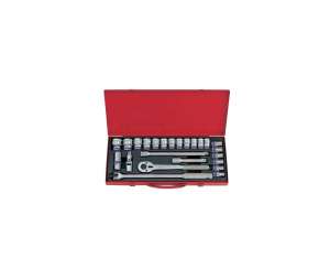 купить Набор торцевых головок с принадлежностями (1/2", двенадцатигранные, 10-32 мм, 24 предмета) KING TONY 4032MR