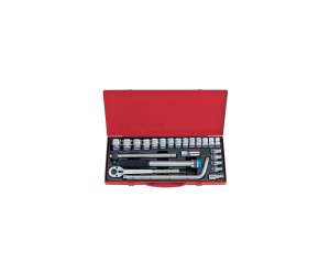 купить Набор торцевых головок с принадлежностями (1/2", шестигранные, 10-32 мм, 24 предмета) KING TONY 4533MR