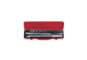 купить Набор торцевых головок с принадлежностями (1/2', шестигранные, 8-27 мм, 15 предметов) KING TONY 4501MR