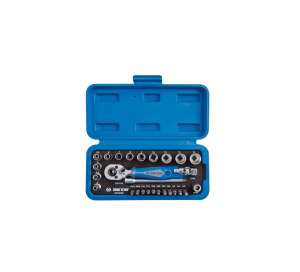 купить Набор торцевых головок с принадлежностями 1/4', двенадцатигранные, 4-14 мм, 27 предметов KING TONY 2027MRE