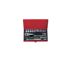купить Набор торцевых головок с принадлежностями (1/4', шестигранные, 4-13 мм, 19 предметов) KING TONY 2521MR