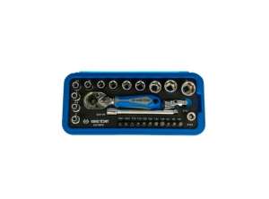 купить Набор торцевых головок с принадлежностями 1/4', шестигранные, 4-14 мм, 27 предметов KING TONY 2527MRE