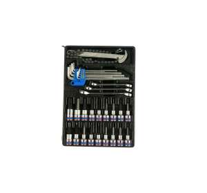 купить Набор торцевых насадок (шестигранники, Г-образные и разрезные ключи, ложемент, 31 предмет) KING TONY 9-90131MR