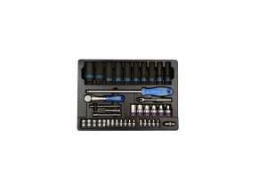 купить Набор ударных головок 1/2" и торцевых головок 1/4" с принадлежностями, ложемент, 40 предметов KING TONY 9-7540MR