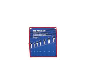 купить Набор комбинированных трещоточных ключей, 3/8"-3/4", чехол из теторона, 7 предметов KING TONY 12207SRN