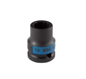 купить Головка торцевая ударная 12-гранная KING TONY 15 мм, 1/2DR 453015M