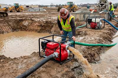 Мотопомпы для откачки и перекачки воды в строительных работах