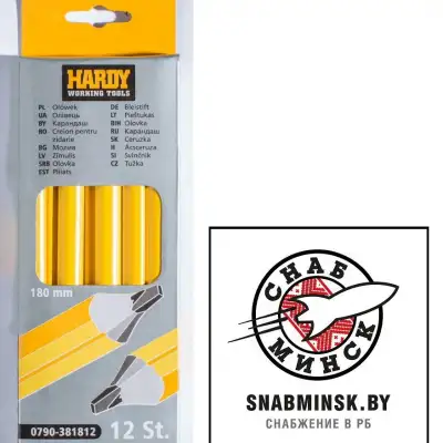 Карандаш 18см уп. 12шт HARDY наличный и безналичный расчет