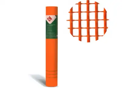Стеклосетка штукатурная 5х5, 1мх50м, 160, оранжевая, DIY (разрывная нагрузка 1300Н/м2) (LIHTAR) наличный и безналичный расчет