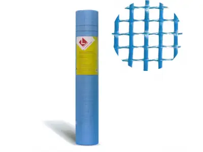 Стеклосетка штукатурная 5х5, 1мх50м, 160, синяя, PROFESSIONAL (разрывная нагрузка 1700Н/м2) (LIHTAR) наличный и безналичный расчет
