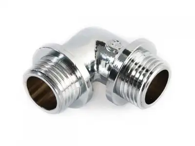 Колено нар.- нар. 1/2' с ограничителем, ХРОМ General Fittings наличный и безналичный расчет