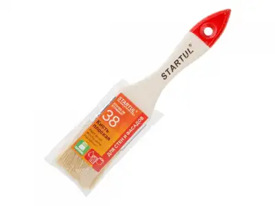Кисть плоская 1,5'-38мм STARTUL STANDART+ (покраска стен и фасадов, флейцевая малярная, все типы ЛКМ, удлиненная щетина, утолщенная рукоять) наличный и безналичный расчет