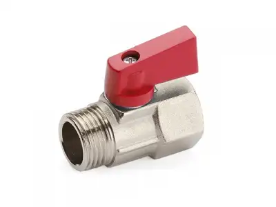 Кран шаровый MINI 1/2' нар.-вн. красная ручка  General Fittings наличный и безналичный расчет