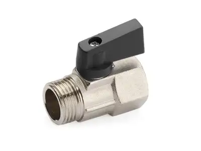 Кран шаровый MINI 1/2' нар.-вн. черная ручка General Fittings наличный и безналичный расчет