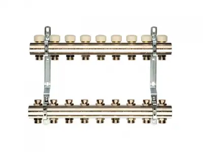 Коллекторная группа без расходомеров в сборе, 1'х9 вых. Евроконус 3/4' General Fittings наличный и безналичный расчет