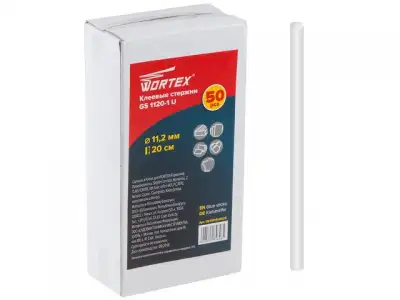 Клеевые стержни WORTEX GS 1120-1 U  (PVC универсальный, 11,2*200мм, 50шт, коробка) (PVC универсальный) наличный и безналичный расчет