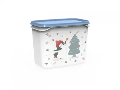 Контейнер Christmas, 1 л, васильковый, BEROSSI (Изделие из пластмассы.   Размер 160 х 101 х 123 мм) наличный и безналичный расчет
