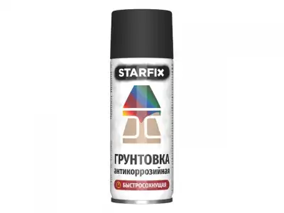 Грунтовка антикоррозийная черный STARFIX 520мл (9011) (Графитовый черный) наличный и безналичный расчет