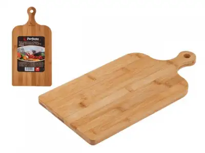 Доска разделочная из бамбука с ручкой, прямоугольная, 40х20 см, BAMBOO, PERFECTO LINEA наличный и безналичный расчет