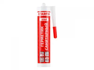 Герметик силиконовый санитарный STARFIX белый, 300 мл наличный и безналичный расчет