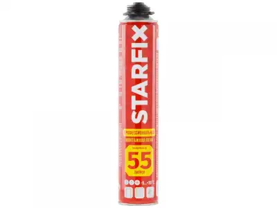 Пена монтажная профессиональная всесезонная STARFIX Gunfoam (750мл) (Выход пены до 55 литров) наличный и безналичный расчет