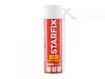 Пена монтажная бытовая всесезонная STARFIX Straw Foam (500мл) (Выход пены до 20 литров) наличный и безналичный расчет