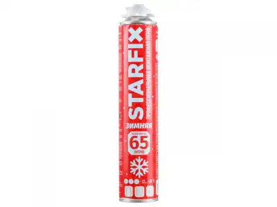 Пена монтажная профессиональная зимняя STARFIX Gunfoam Winter 65 (850 мл) (Выход пены до 65 литров   Температура применения: от -12 °С до +30 °С Можно наличный и безналичный расчет