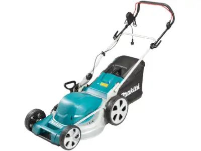 Газонокосилка электрическая MAKITA ELM 4620 (1800 Вт, шир. 460 мм, выс. 20-75 мм, стальн. корпус, мульчир. опц., травосборник 60 л) наличный и безналичный расчет