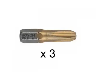 Насадка (бита) крестообразная PH3 25 мм BOSCH Max Grip (3 шт.) ( посадочн. шестигранник 1/4 