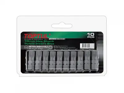 Насадка SPLINE M12 30mm 10шт блистер TOPTUL наличный и безналичный расчет