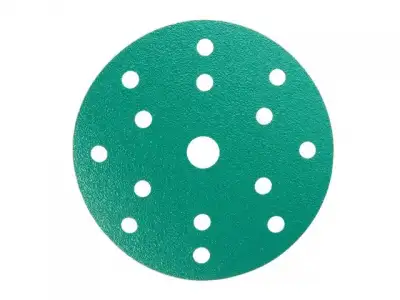 Шлифлист 150мм круг P150 пленка, самосцепл. (15 отв.) Green Hanko наличный и безналичный расчет