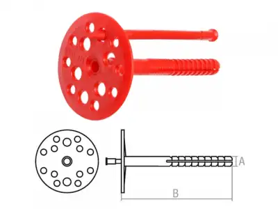 Дюбель для теплоизоляции 10х160 мм с пласт. гвоздем (50 шт в коробе) STARFIX наличный и безналичный расчет