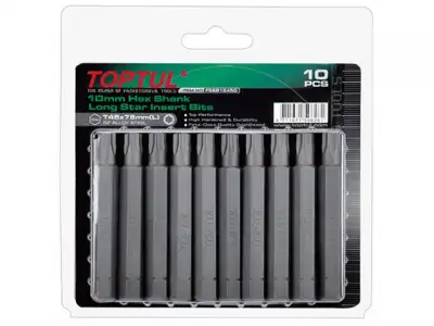 Насадка TORX T55 75мм LONG 10шт блистер TOPTUL наличный и безналичный расчет