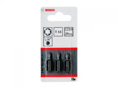 Насадка с шестигр. хв. Т15  25мм Bosch  (3 шт) наличный и безналичный расчет