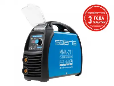 Инвертор сварочный SOLARIS MMA-211 (230В; 20-210 А; 70В; электроды диам. 1.6-4.0 мм; вес 3.9 кг) наличный и безналичный расчет