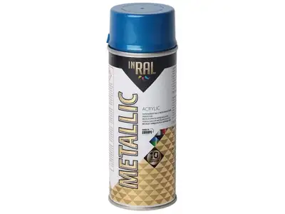 Лак на акриловой основе синий INRAL METALLIC SPRAY 400мл (Цвет синий.) наличный и безналичный расчет