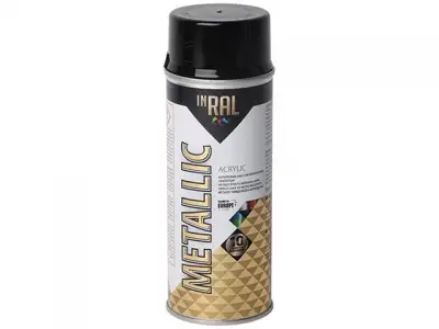 Лак на акриловой основе черный INRAL METALLIC SPRAY 400мл (Цвет черный.) наличный и безналичный расчет