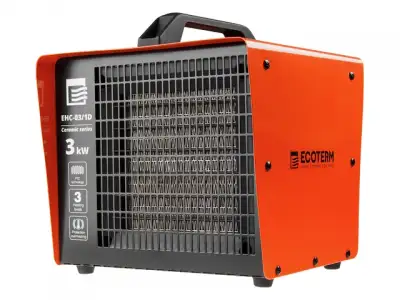 Нагреватель воздуха электр. Ecoterm EHC-03/1D (кубик, 3 кВт, 220 В, термостат, керамический элемент PTC) наличный и безналичный расчет