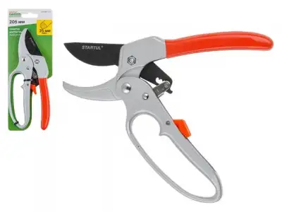 Секатор контактный с храповым механизмом STARTUL GARDEN (ST6093-07) (длина 205мм) наличный и безналичный расчет