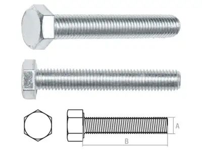 Болт М8х20 мм шестигр., цинк, кл.пр. 5.8, DIN 933 (100 шт в карт. уп.) STARFIX наличный и безналичный расчет